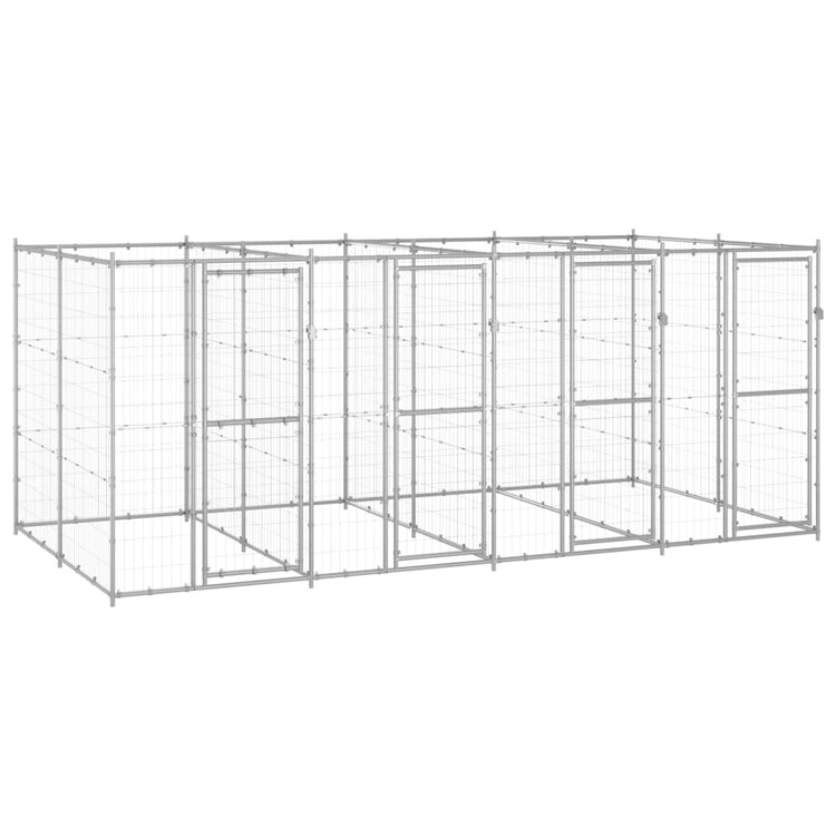 Vidaxl Dog Kennel 9,68 m² acier galvanisé