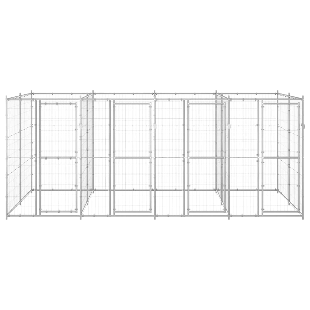 Vidaxl Dog Kennel 9,68 m² acier galvanisé