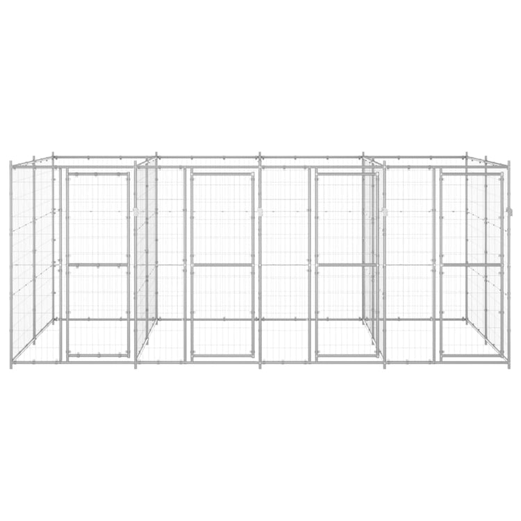 Vidaxl Dog Kennel 9,68 m² acier galvanisé