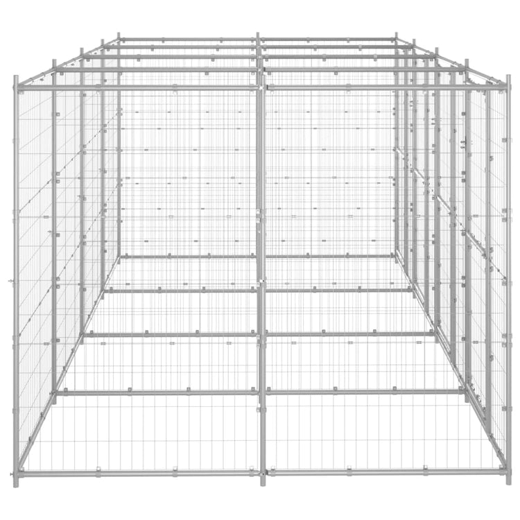 Vidaxl Dog Kennel 9,68 m² acier galvanisé