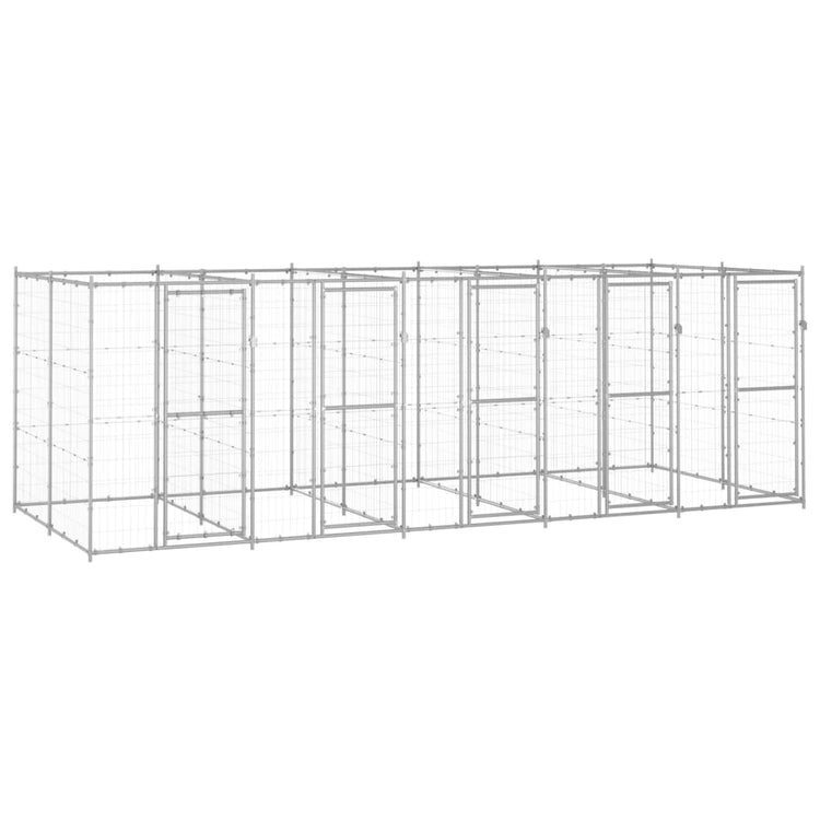 Vidaxl Dog Kennel 12,1 m² acier galvanisé