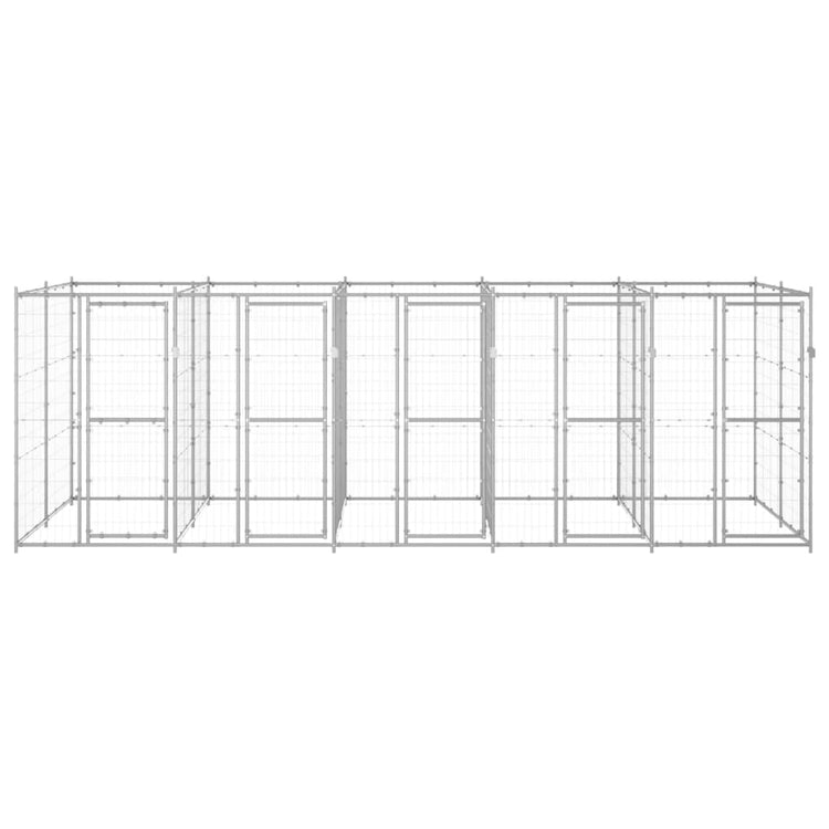 Vidaxl Dog Kennel 12,1 m² acier galvanisé