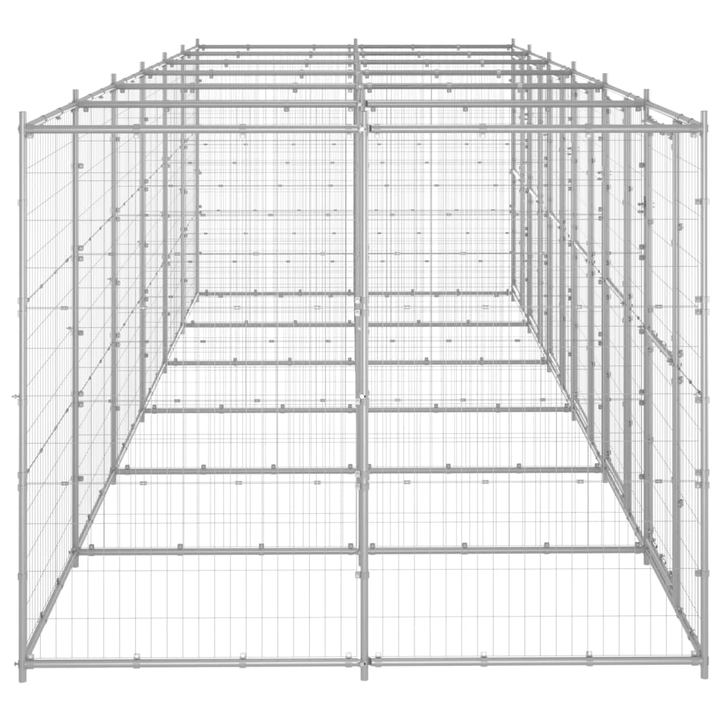 Vidaxl Dog Kennel 14,52 m² acier galvanisé