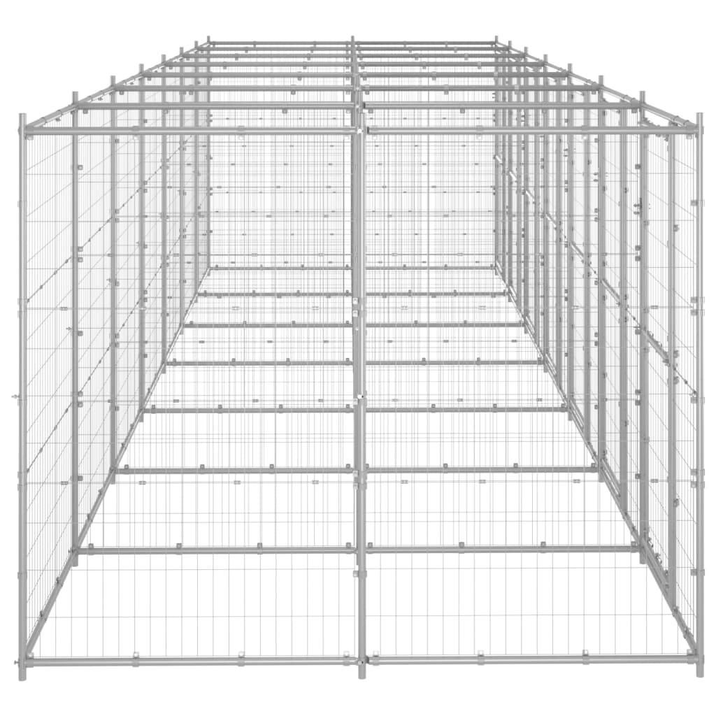 Vidaxl Dog Kennel 16,94 m² acier galvanisé