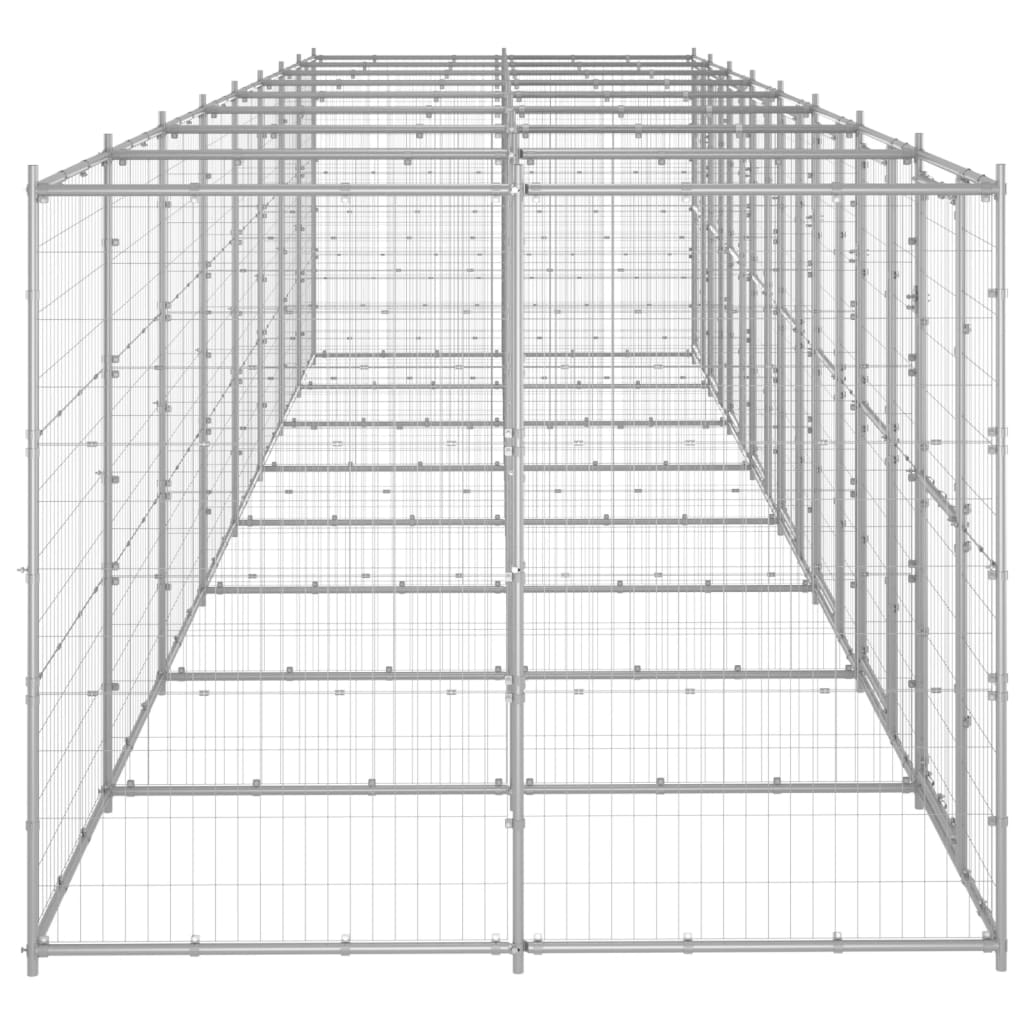 Vidaxl Dog Kennel 19,36 m² acier galvanisé