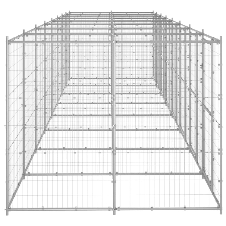 Vidaxl Dog Kennel 19,36 m² acier galvanisé