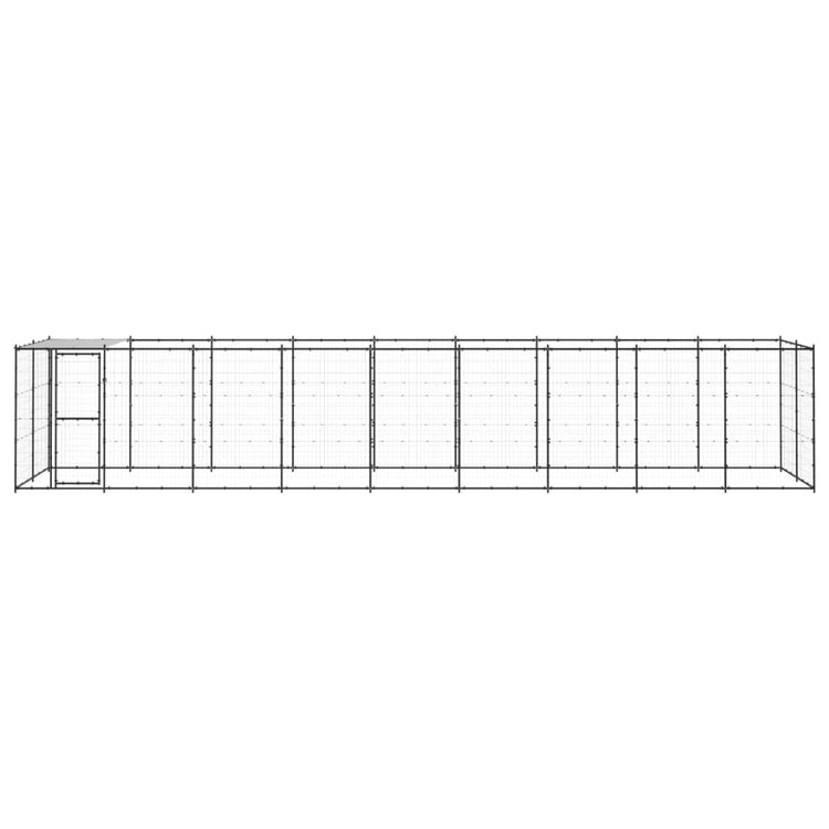 Vidaxl Chienne de chien avec toit 21,78 m² en acier