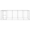 Vidaxl Chienne de chien avec toit 12,1 m² acier galvanisé