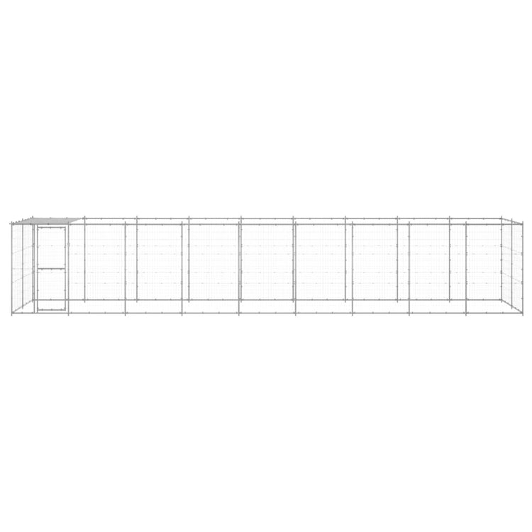 Vidaxl Chienne de chien avec toit 21,78 m² acier galvanisé