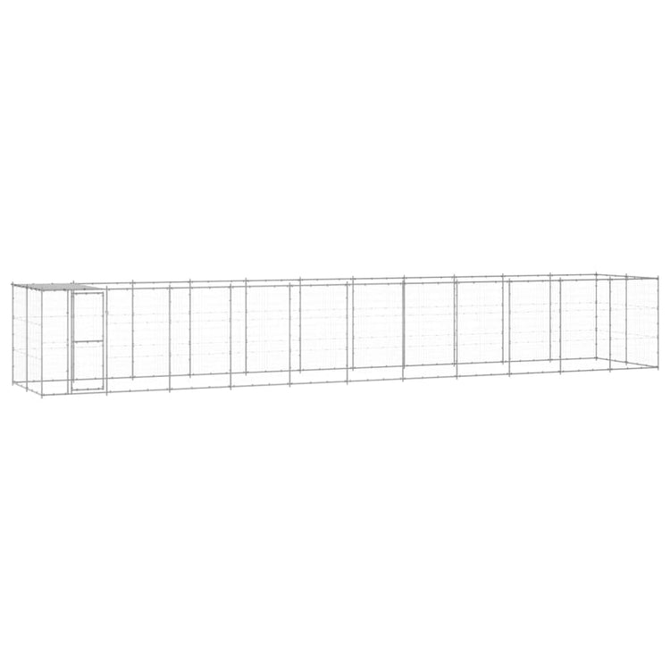 Vidaxl Chienne de chien avec toit 26,62 m² acier galvanisé
