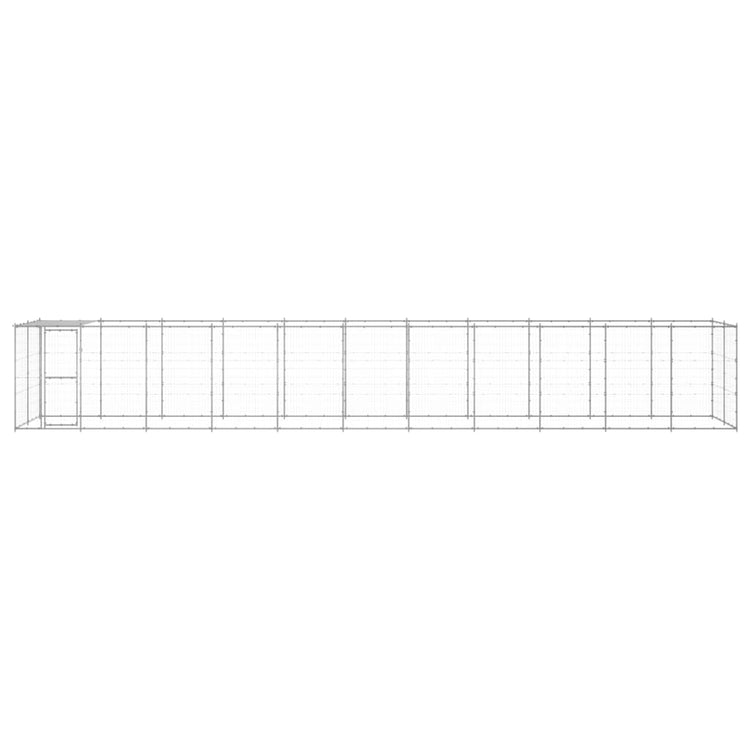 Vidaxl Chienne de chien avec toit 26,62 m² acier galvanisé