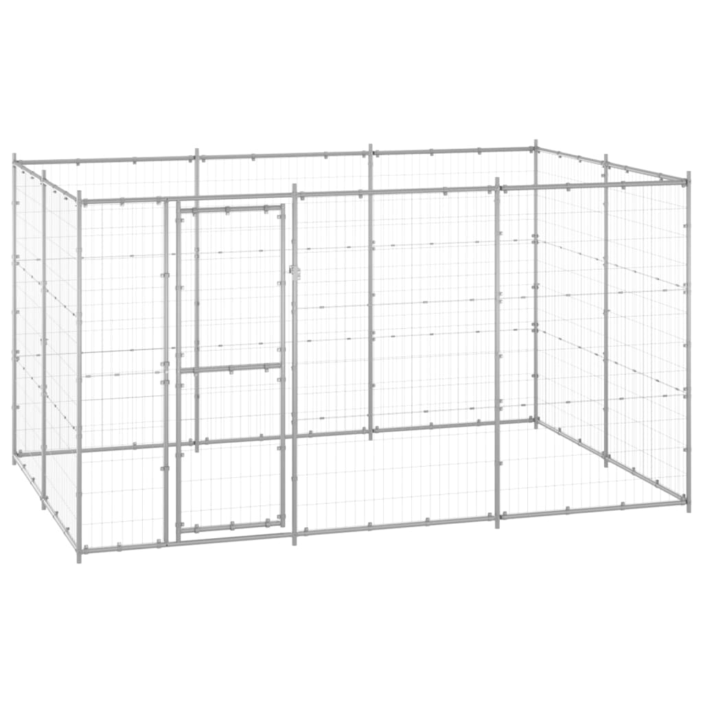 Vidaxl Dog Kennel 7,26 m² acier galvanisé
