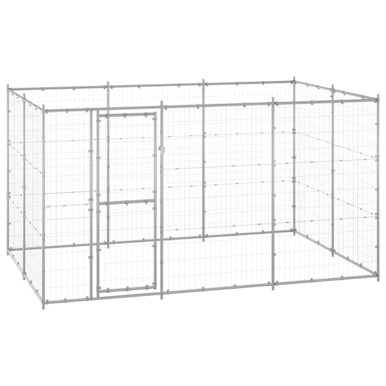 Vidaxl Dog Kennel 7,26 m² acier galvanisé