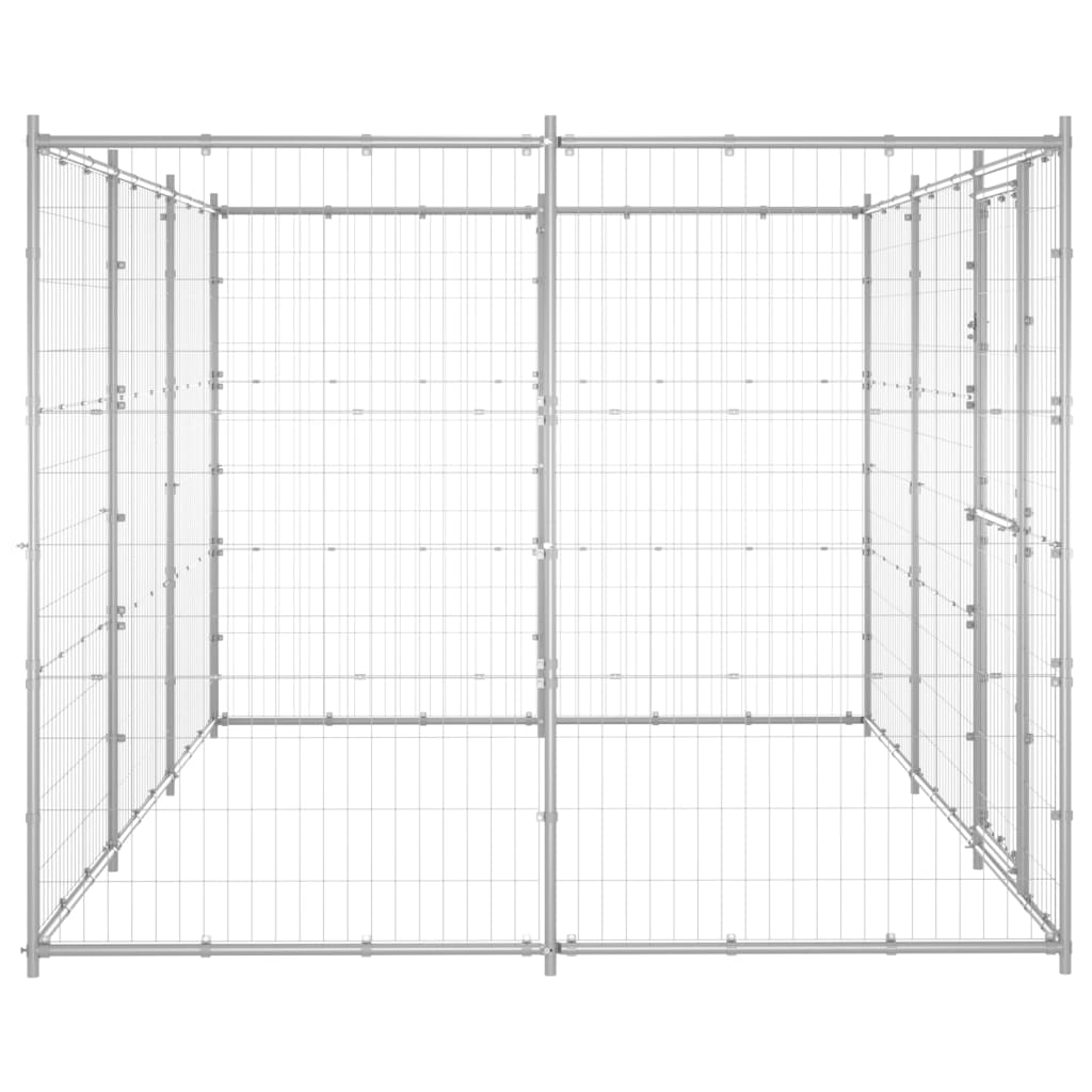 Vidaxl Dog Kennel 7,26 m² acier galvanisé
