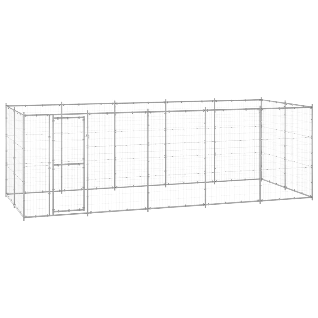 Vidaxl Dog Kennel 12,1 m² acier galvanisé