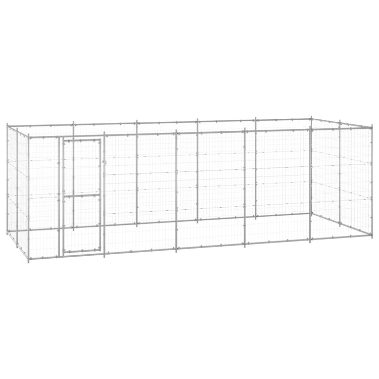 Vidaxl Dog Kennel 12,1 m² acier galvanisé