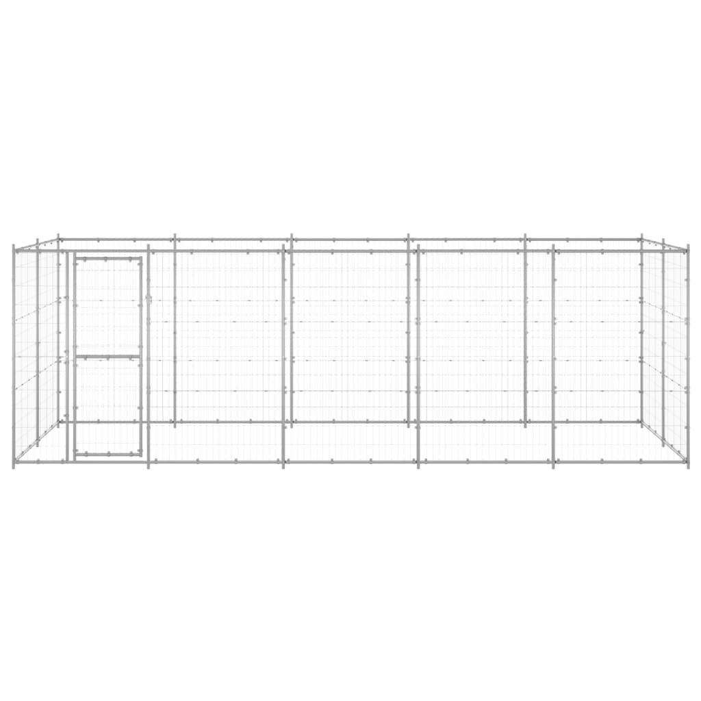 Vidaxl Dog Kennel 12,1 m² acier galvanisé