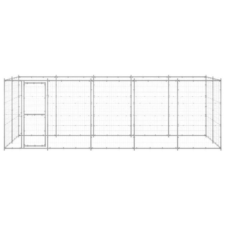 Vidaxl Dog Kennel 12,1 m² acier galvanisé