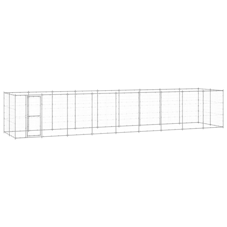 Vidaxl Dog Kennel 21,78 m² acier galvanisé