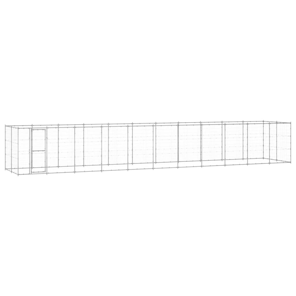 Vidaxl Dog Kennel 26,62 m² acier galvanisé