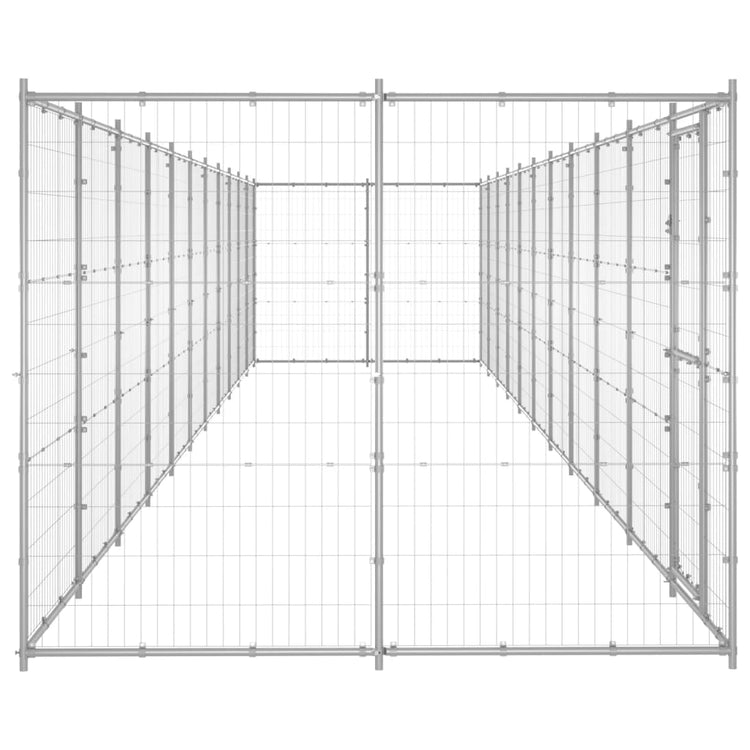 Vidaxl Dog Kennel 26,62 m² acier galvanisé