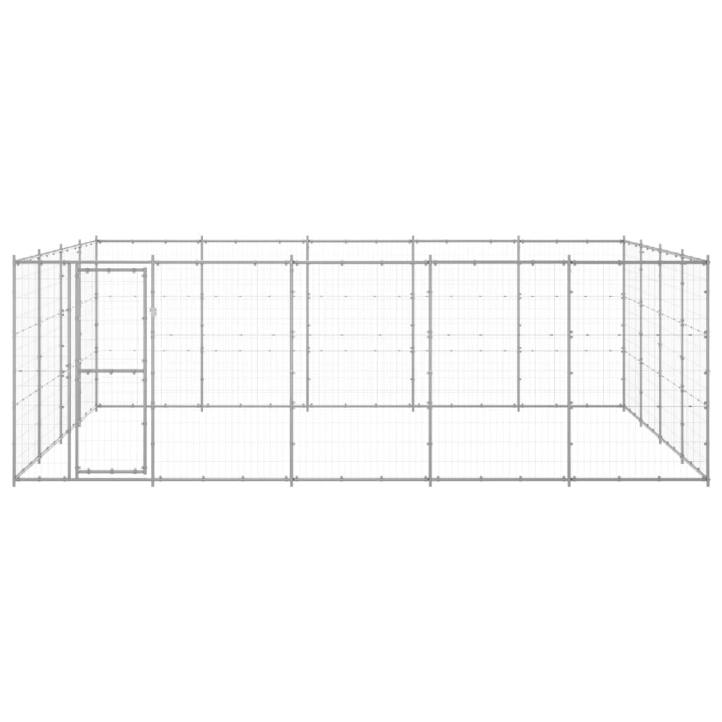 Vidaxl Dog Kennel 24,2 m² acier galvanisé