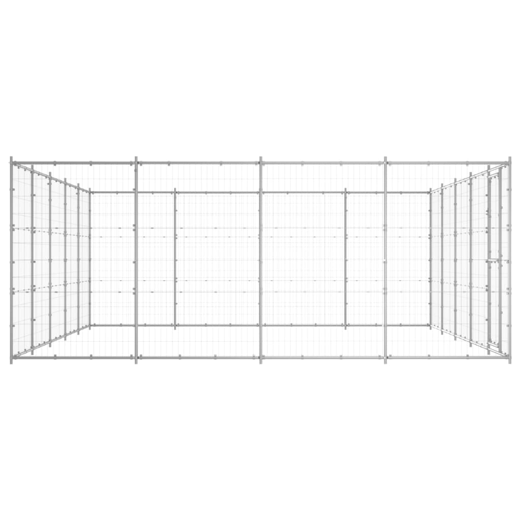 Vidaxl Dog Kennel 24,2 m² acier galvanisé