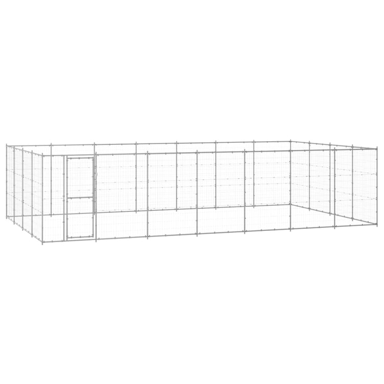 Vidaxl Dog Kennel 33,88 m² acier galvanisé