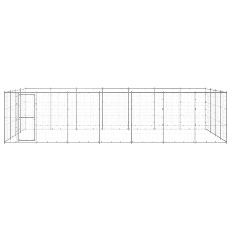 Vidaxl Dog Kennel 33,88 m² acier galvanisé
