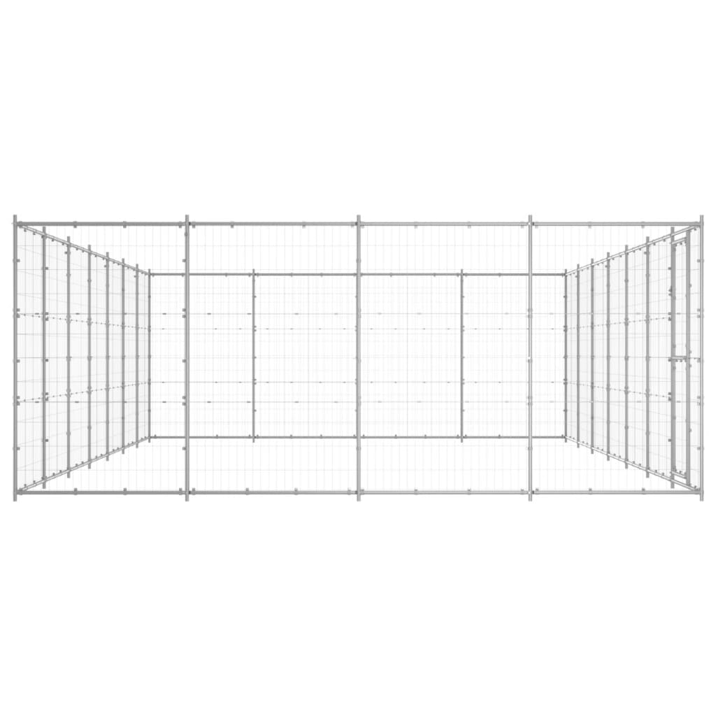Vidaxl Dog Kennel 33,88 m² acier galvanisé