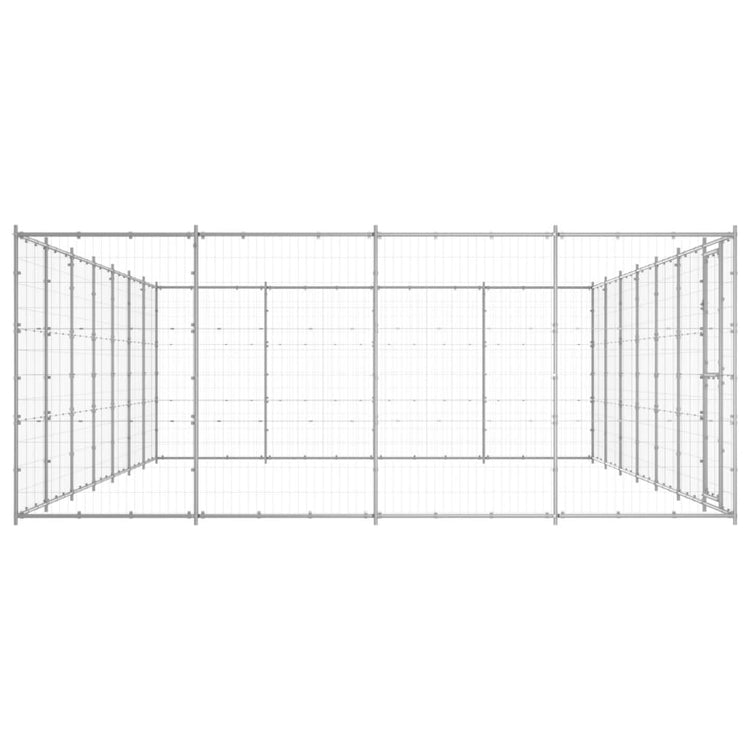 Vidaxl Dog Kennel 33,88 m² acier galvanisé