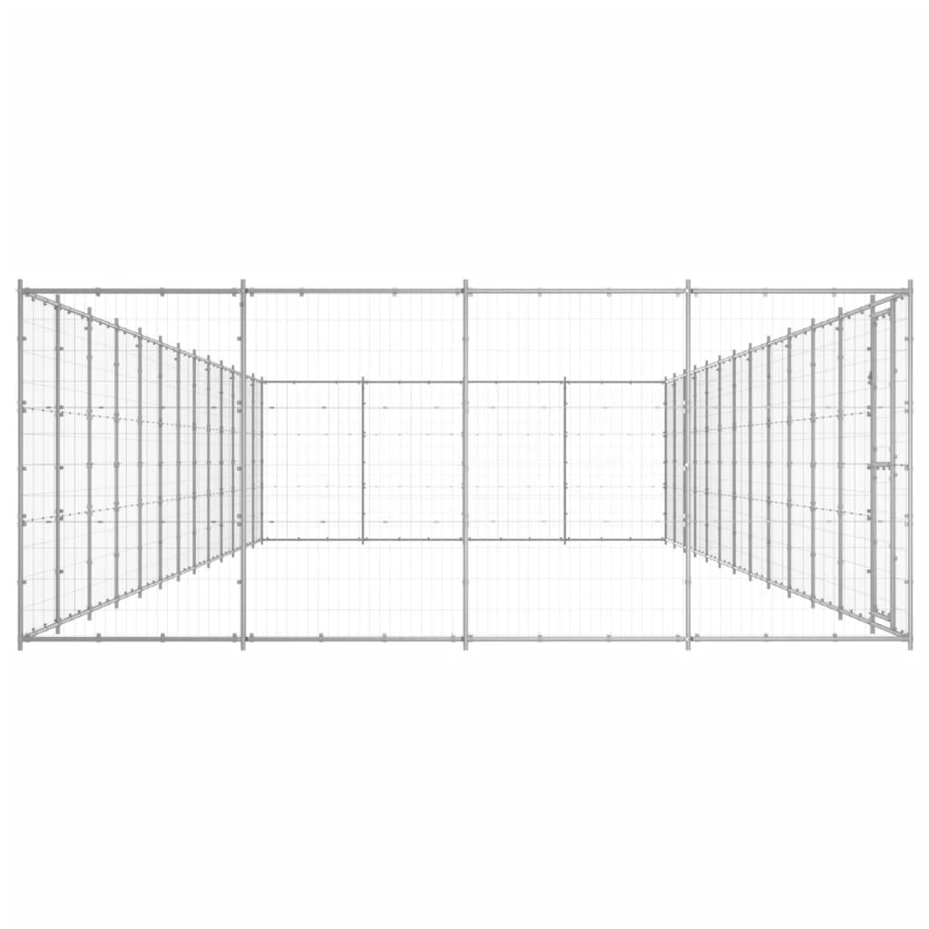 Vidaxl Dog Kennel 53,24 m² acier galvanisé
