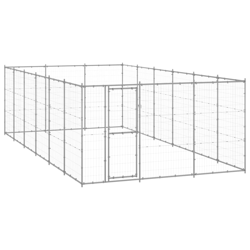 Vidaxl Dog Kennel 21,78 m² acier galvanisé