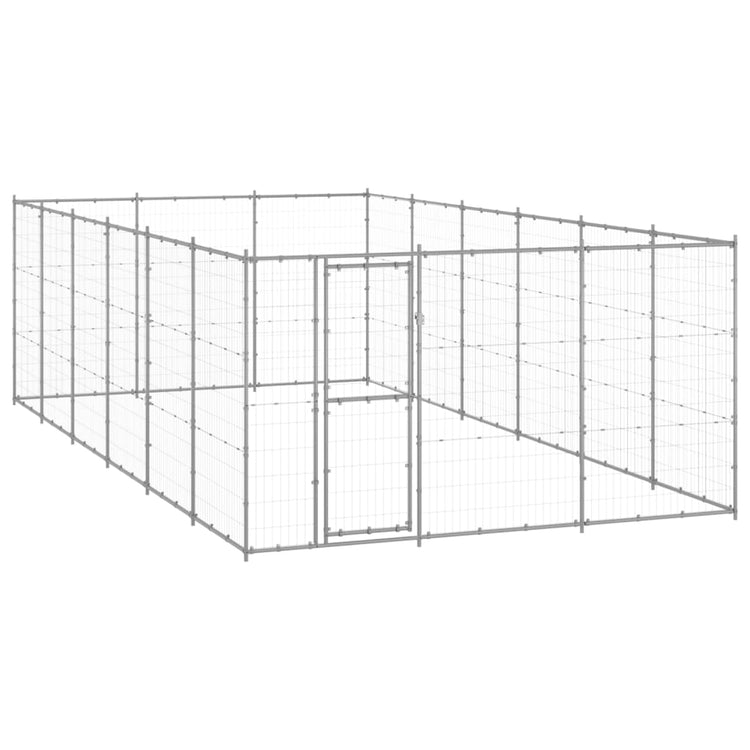 Vidaxl Dog Kennel 21,78 m² acier galvanisé