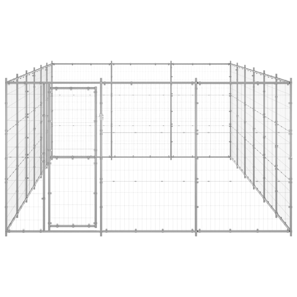 Vidaxl Dog Kennel 21,78 m² acier galvanisé