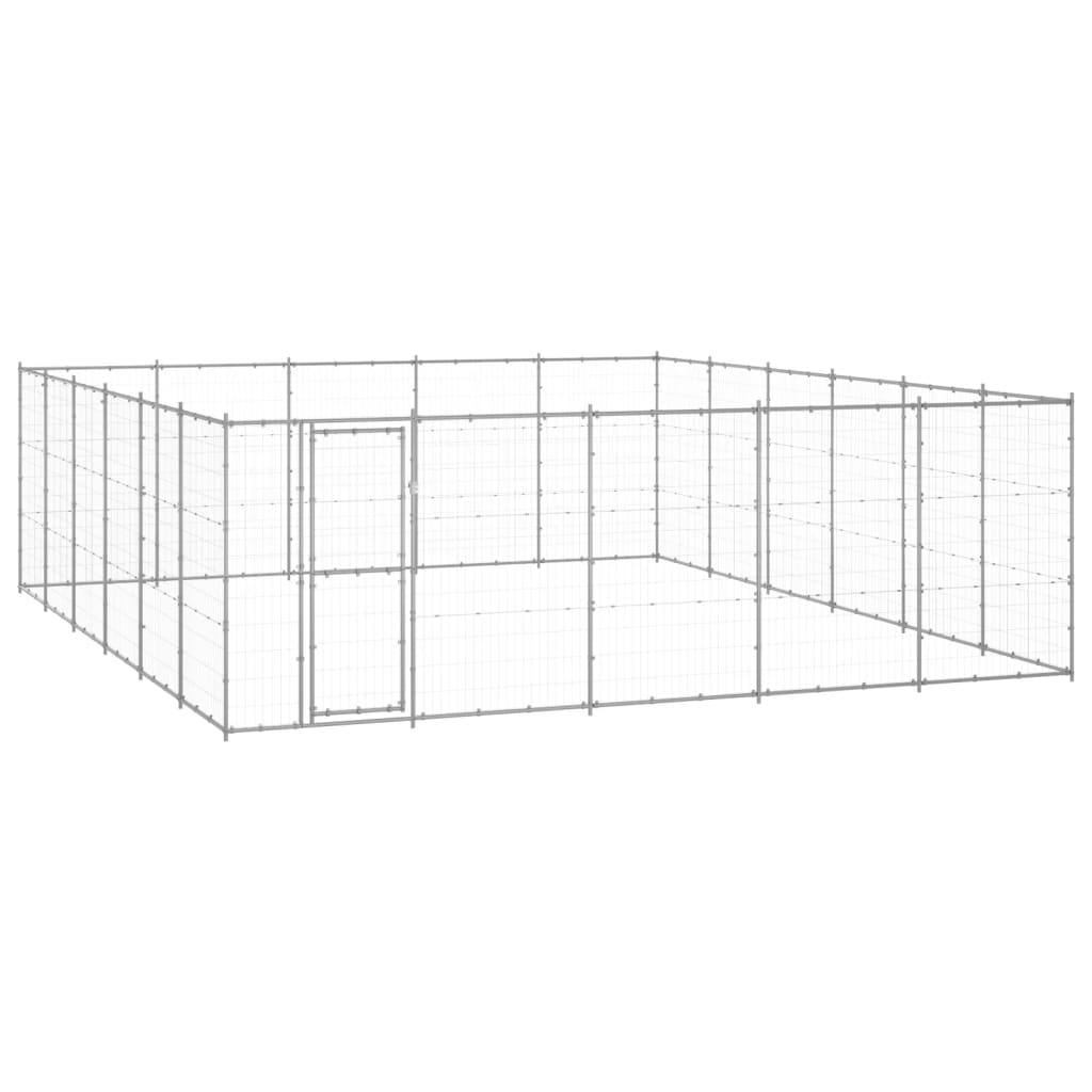 Vidaxl Dog Kennel 36,3 m² acier galvanisé