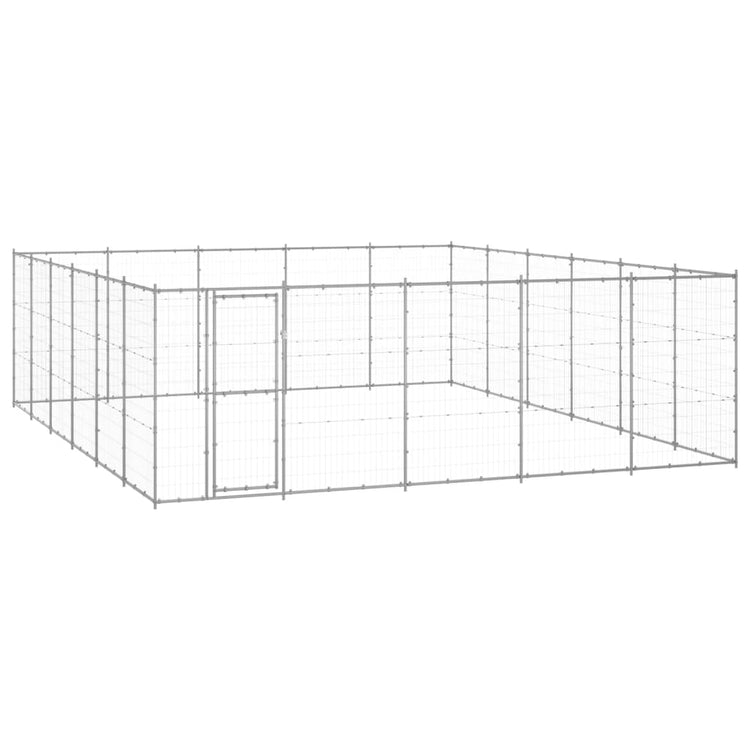 Vidaxl Dog Kennel 36,3 m² acier galvanisé