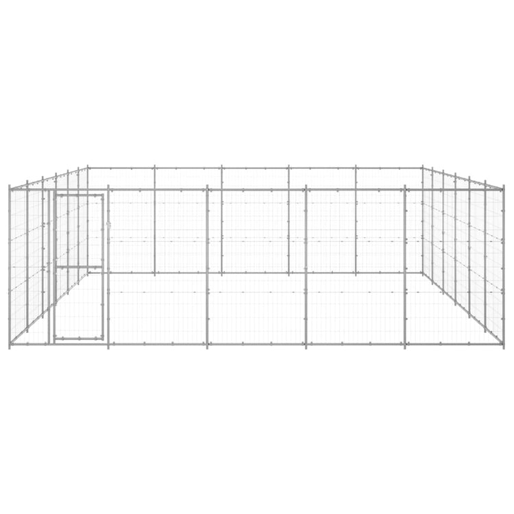 Vidaxl Dog Kennel 36,3 m² acier galvanisé