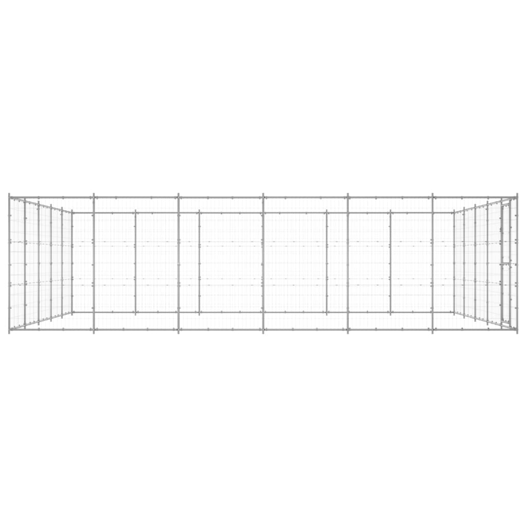 Vidaxl Dog Kennel 36,3 m² acier galvanisé