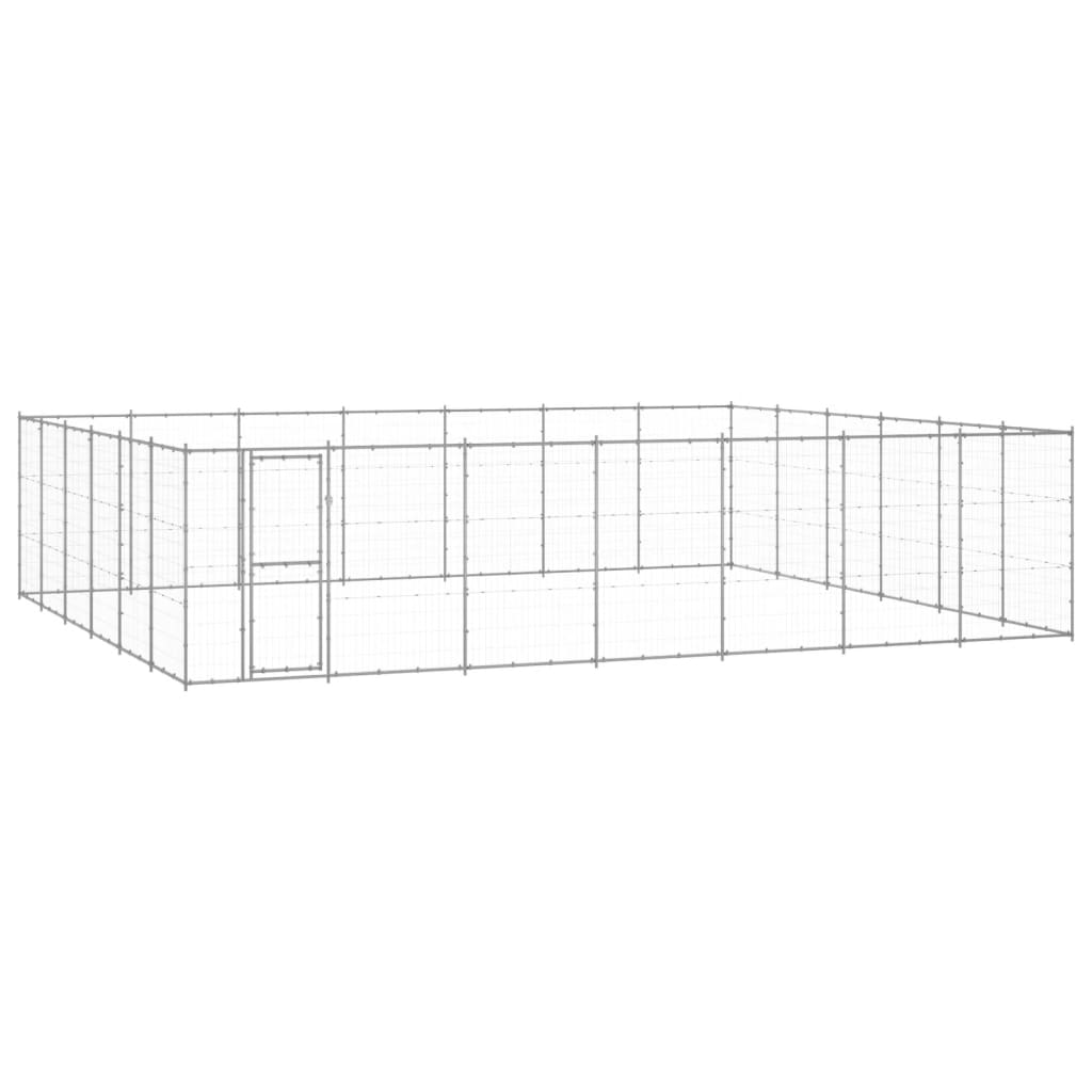 Vidaxl Dog Kennel 50,82 m² acier galvanisé