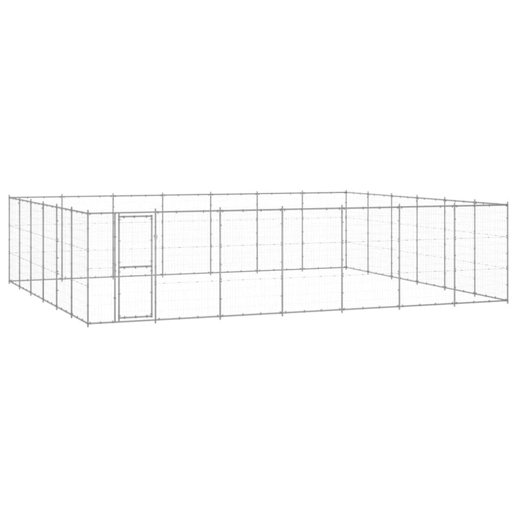 Vidaxl Dog Kennel 50,82 m² acier galvanisé