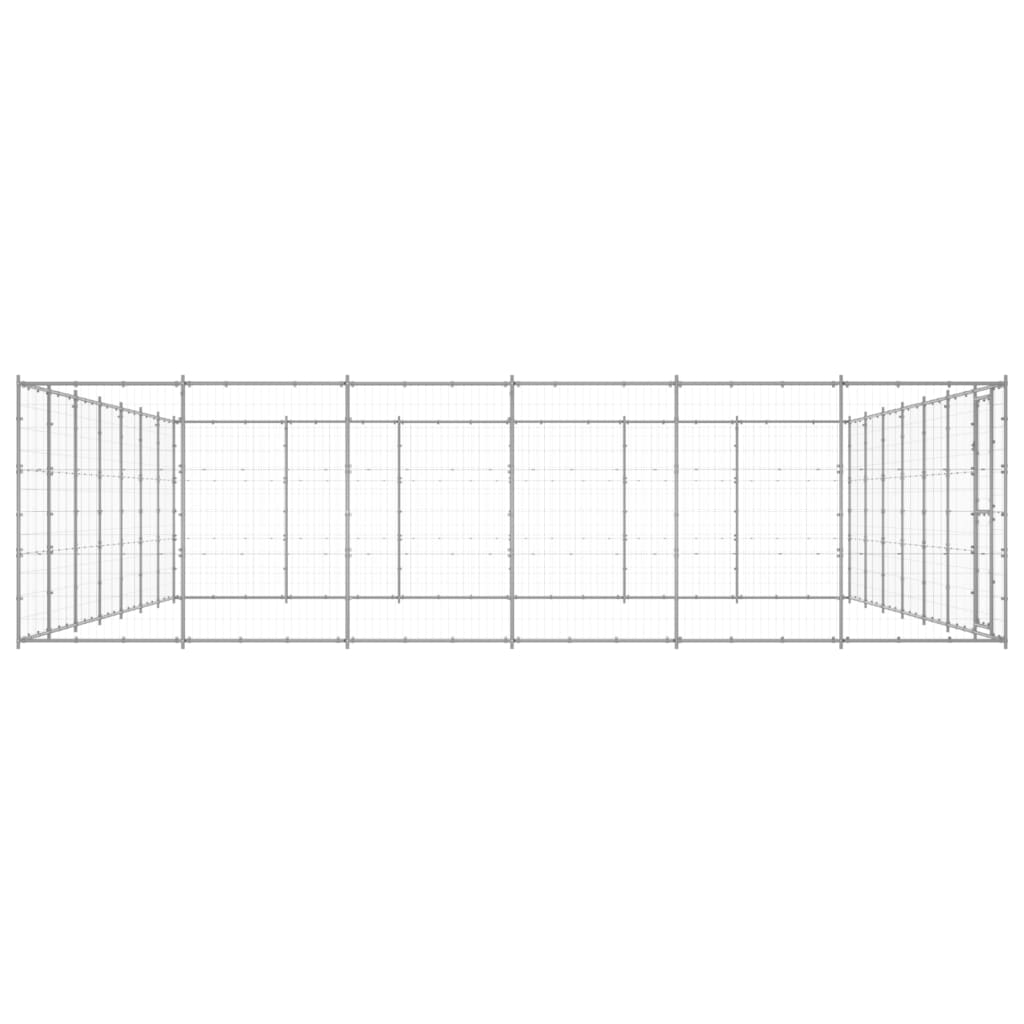 Vidaxl Dog Kennel 50,82 m² acier galvanisé