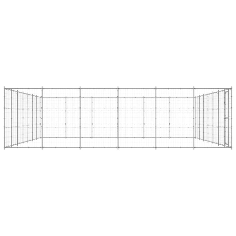 Vidaxl Dog Kennel 50,82 m² acier galvanisé