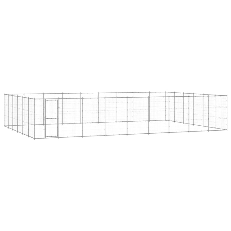 Vidaxl Dog Kennel 65,34 m² acier galvanisé