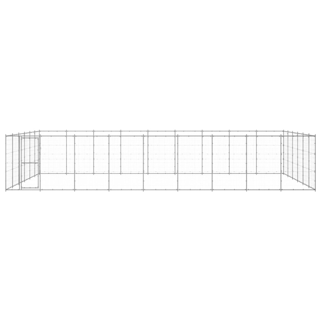 Vidaxl Dog Kennel 65,34 m² acier galvanisé