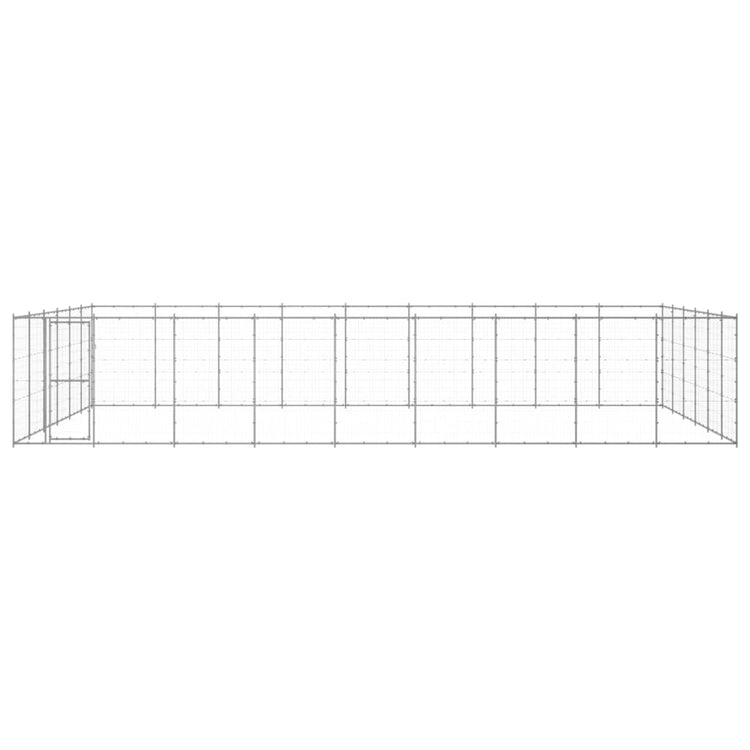 Vidaxl Dog Kennel 65,34 m² acier galvanisé