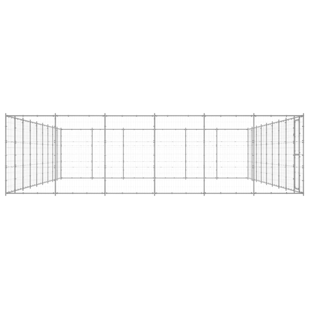 Vidaxl Dog Kennel 65,34 m² acier galvanisé