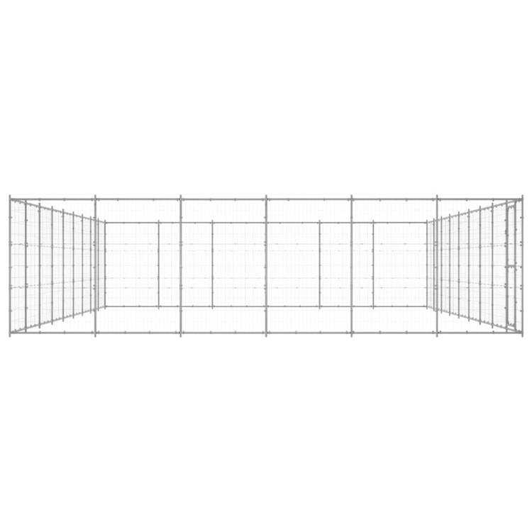 Vidaxl Dog Kennel 65,34 m² acier galvanisé