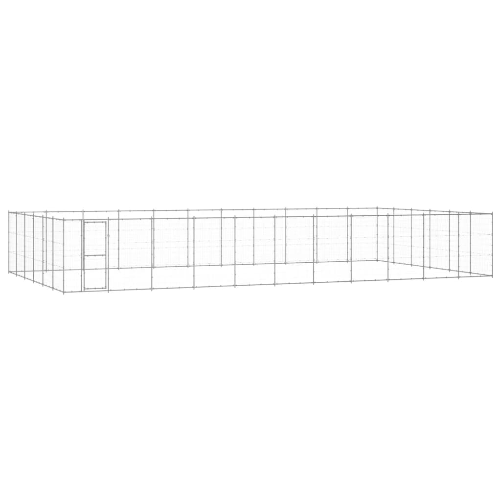 Vidaxl Dog Kennel 79,86 m² acier galvanisé