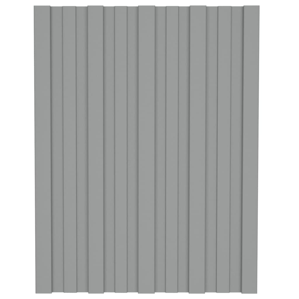 Panneaux de toit vidaxl 12 ST 60x45 cm Gray en acier galvanisé